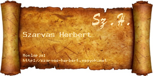 Szarvas Herbert névjegykártya